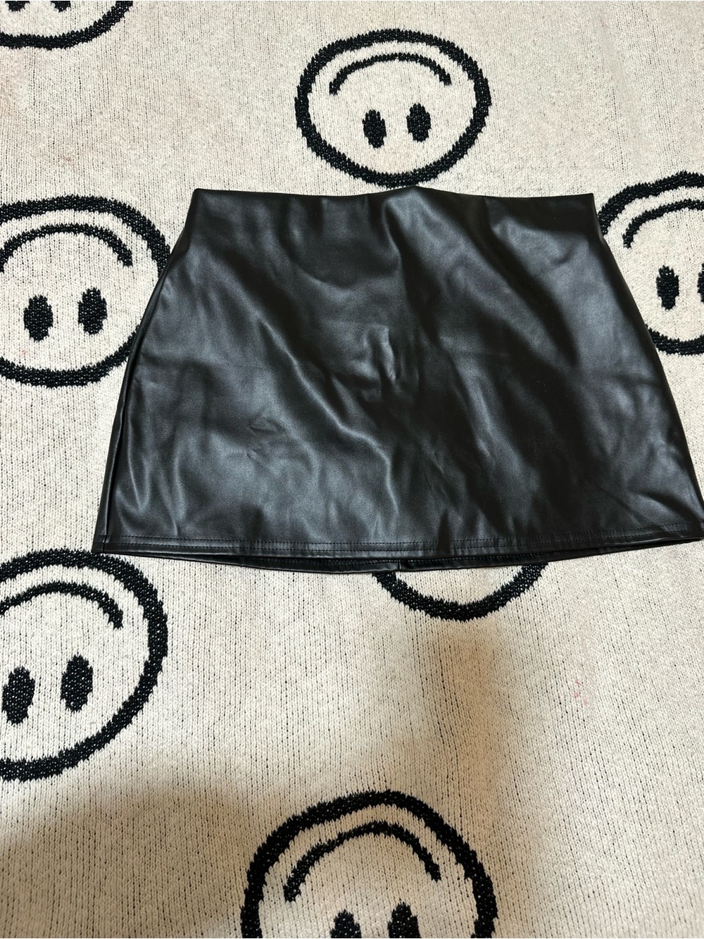 Black Faux Leather Mini Skirt
